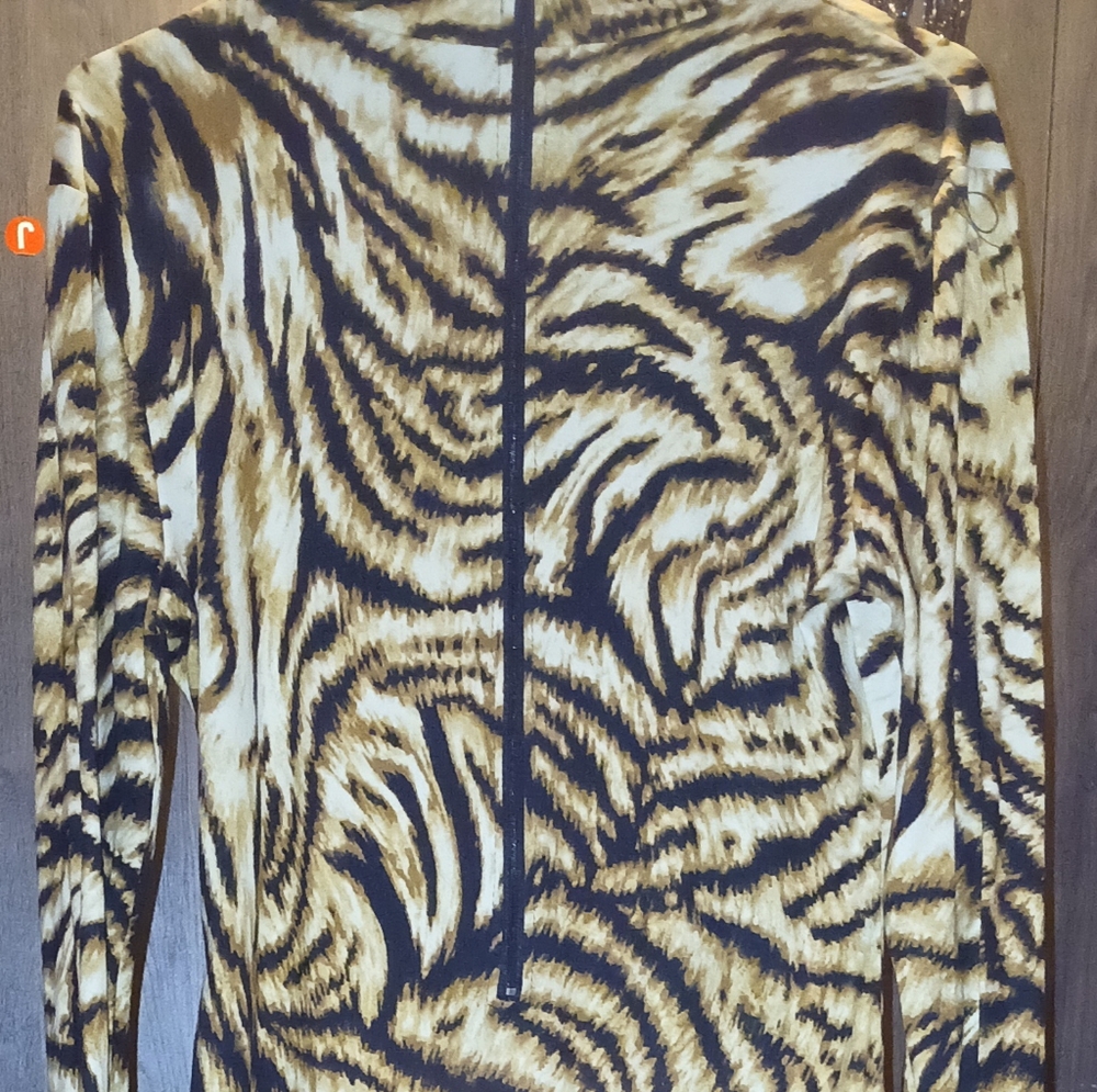 Bengal Tiger Leopard Cheetah Pattern Maxi Dress With Zipper In Back Sz Xl